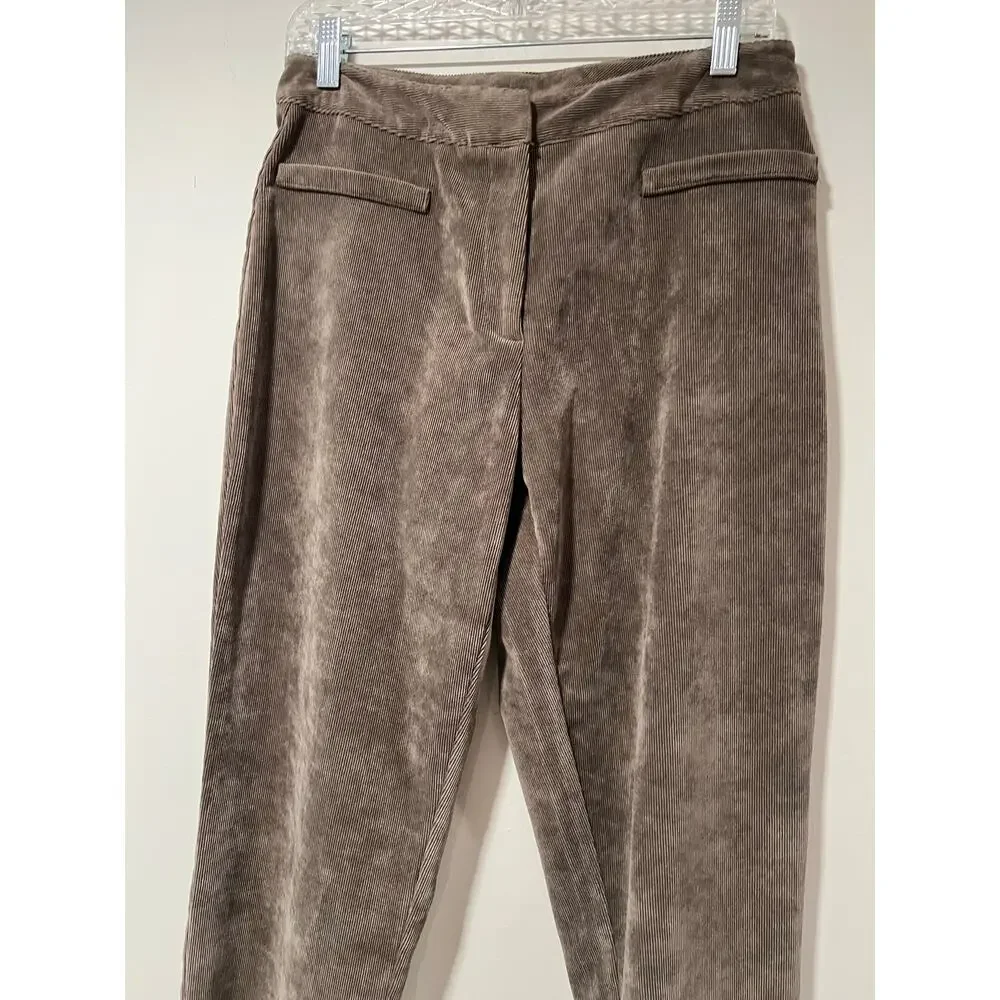 Robert Kitchen Velour Mini Corduroy Pants w Stretch Straight Fit Size 6 JL